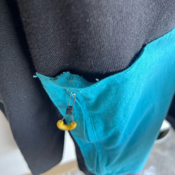 Cookies brand sweater. Size extra large, colorful, patchwork sweater small tear. - Picture 6 of 7